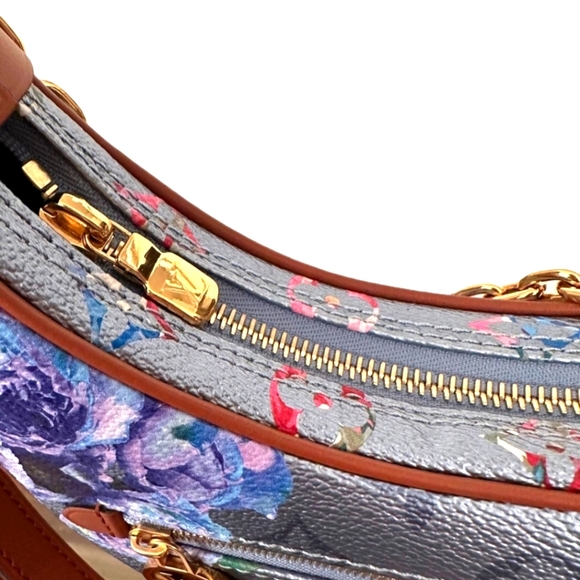 RARE NIB Louis Vuitton LV Garden Metallic Monogram LoopPM Bag Blue - Picture 9 of 15